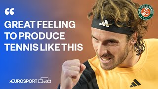 Stefanos Tsitsipas feels he is playing at a high level after beating Zhang  2024 French Open 🇫🇷 [upl. by Dre]