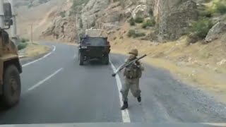 Türk askeri çatışma anı görüntüleri  Hakkaride pkk pususu  Turkish military war [upl. by Haleemak933]