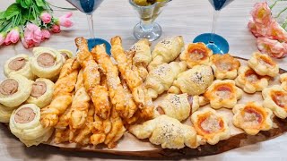 IDEE APERITIVO CON PASTA SFOGLIA  ANTIPASTI DI PASTA SFOGLIA FACILI VELOCI  RUSTICI  STUZZICHINI [upl. by Deeyn]