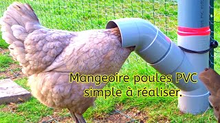 Mangeoire poules PVC une entrée Facile à réaliser au poulailler [upl. by Yerxa]