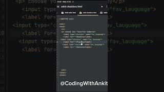 How to use checkbox in html coding language webdevelopment programming language codebase input [upl. by Colwen]