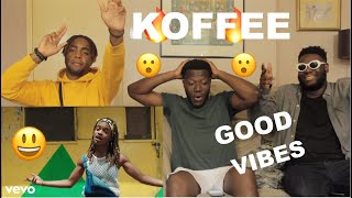 Koffee  Lockdown Official VideoREACTION Good Vibes [upl. by Nilre885]