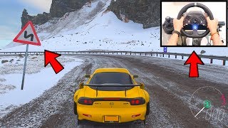 Forza Horizon 4 Touge Drifting MAZDA RX7 in Snow Steering Wheel  Shifter Fortune Island Gameplay [upl. by Akisej]