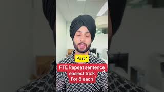 PTE Repeat sentence easiest trick for 8 each Part 1 pte ptetips ptetipsandtricks ptespeaking [upl. by Enniotna]