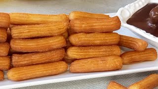 Ricetta molto facile churros croccanti con salsa al cioccolato in 5 minuti 👌 [upl. by Nathanael471]