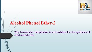 Chemistry  5 bimoleculardehydration ethylmethylether ncertchemistryclass12 alcoholphenol [upl. by Novel134]