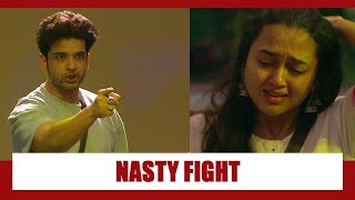 Bigg Boss 15 UpdateKaran Kundrra shouts and breaks glass in anger after a nasty FIGHT with Tejasswi [upl. by Acinet]