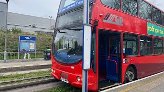 Grant Palmer Voith B9TL Gemini with kickdown on the busway route HI to Luton [upl. by Htilil]