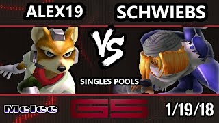 GENESIS 5 SSBM  Alex19 Fox VS Schwiebs Sheik  Smash Melee Singles [upl. by Dwain]