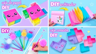 4 DIY para la ESCUELA  MANUALIDADES con PAPEL FACILES y mas [upl. by Honorine]