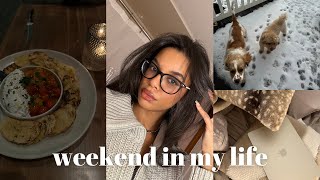 WEEKEND IN MY LIFE IN BOSTON dinner yoga snow day a balanced amp fun weekend 🧘🏽‍♀️ [upl. by Fujio]