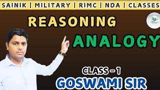 Sainik School l Military l RIMC l Analogy Reasoning Tricks  Reasoning Tricks By Goswami Sir [upl. by Anavoj]