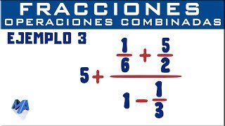 Operaciones combinadas con fracciones  Ejemplo 3 [upl. by Steinberg567]