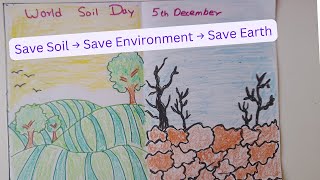 World Soil Day Poster Drawing  Save Soil  Save Environment  Save Earth 🌍 [upl. by Possing251]