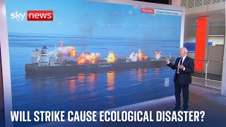 Yemen Will missile strike on oil tanker cause ecological disaster in the Red Sea [upl. by Docilla]