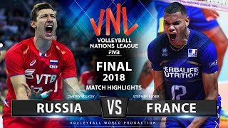 Russia v France  Final VNL 2018  Match Highlights [upl. by Auliffe]