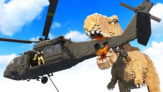 DINOSAUR Causes Helicopter Crash  Teardown Mods Gameplay [upl. by Hassin]