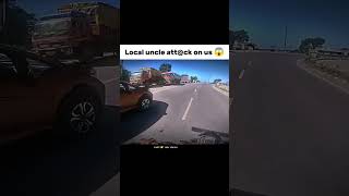 Local uncle attck on us 😱 roadrage motovlog rider attack [upl. by Elita976]