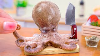 Yummy Miniature Spicy Octopus Recipe Idea  Cooking Korean Style Octopus in Miniature Kitchen  ASMR [upl. by Gemina]