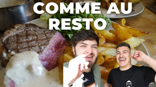 COMME AU RESTO  L’entrecôte frites sauce au poivre [upl. by Nolyk643]