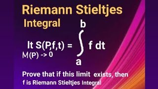 Riemann Stieltjes Integral lecture notes  Properties of Riemann Stieltjes Integral  Real Analysis [upl. by Ier]