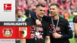 Leverkusen Finishes Perfect Season  Bayer 04 Leverkusen  Augsburg  Highlights  MD 34 Bundesliga [upl. by Karlen]