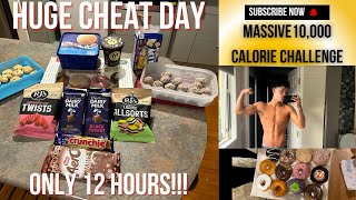 10K CALORIE CHALLENGE IN 12 HOURS  MASSIVE CHEAT DAY AFTER COMP [upl. by Ahcsap988]