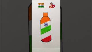 India Flag ❤️ Poland Flag Bottle Drawing  Republic Day Drawing shorts art drawing trending [upl. by Refiffej]