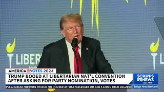 Trump booed asking for votes at Libertarian convention [upl. by Naiditch554]