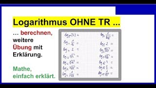 Logarithmus OHNE Taschenrechner berechnen Aufgaben mit Lösungen [upl. by Annayad409]