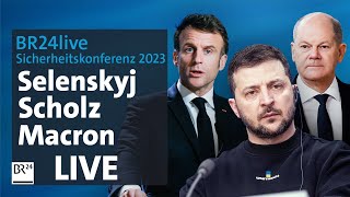 BR24live Selenskyj Scholz Macron zum Krieg in der Ukraine  Sicherheitskonferenz 2023  BR24 [upl. by Patman]