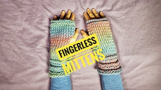 How To Loom Knit Fingerless Mittens DIY Tutorial [upl. by Hessler38]