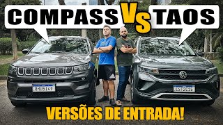 Jeep Compass VS Volkswagen Taos qual o melhor SUV médio em sua versão de entrada [upl. by Nuriel]