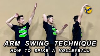 Spiking Arm Swing Technique Part 1 of 2  Volleyball Tutorial [upl. by Retsevlis]