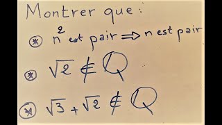 Raisonnement par contraposition et par labsurde  1ère bac s [upl. by Oibaf]