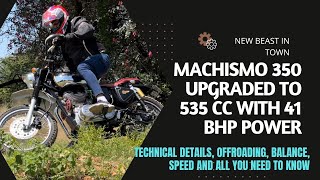 RE Machismo 350 upgraded to 535 cc high compression 41 bhp  Full review  Vintage modified bikes [upl. by Yznyl726]