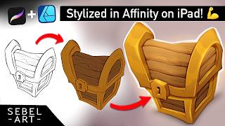 Affinity Designer 2 on iPad  stylized chest Timelapse [upl. by Adnir]