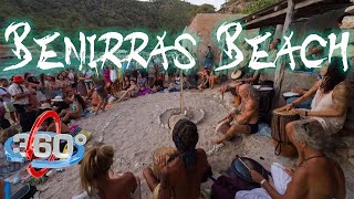 Benirras Beach IBIZA  Drummers Session  57K 360VR [upl. by Lahcym665]