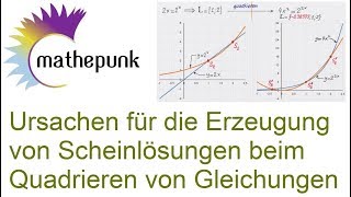 Ursachen für die Erzeugung von Scheinlösungen beim Quadrieren von Gleichungen [upl. by Adnohr]