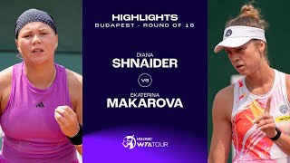 Diana Shnaider vs Ekaterina Makarova  2024 Budapest Round of 16  WTA Match Highlights [upl. by Lorrad]