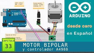 Arduino desde cero en Español  Capítulo 33  Paso a paso bipolar y A4988 controlador driver [upl. by Rusticus956]