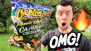 Cheetos New Flamin Hot Cajun Cheddar Flavor Will Blow Your Mind [upl. by Ingaberg]