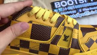 LV Trainer Sneaker Damier Pop Yellow 1ACN4J [upl. by Hertha]