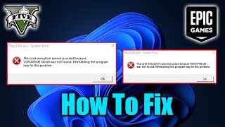 How to Fix GTA 5 error VCRUNTIME140dll or MSVCP140dll 100 FIX [upl. by Rosetta]