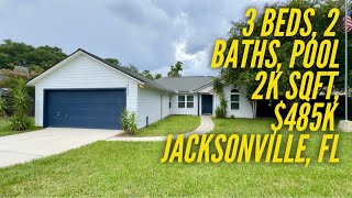 3 bed 2 bath large Florida room pool 2k sqft 485k Jacksonville FL [upl. by Zack]