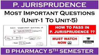 How to pass in Pharmaceutical Jurisprudence 5th Sem  Most Important Questions  Carewell Pharma [upl. by Ijnek527]