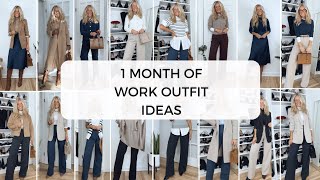 1 MONTH OF WINTER WORK OUTFIT IDEAS  Business casual work wear lookbook [upl. by Mosi78]