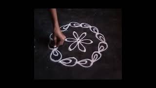 5x3 dots easy rangoli simple designs dots kolam muggulu roses rangoli [upl. by Sairahcaz]