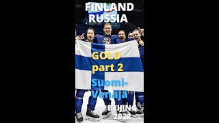 Suomi  Venäjä Jääkiekko Beijing 2022 ICE HOCKEY FinlandRussia PART 2 With TEXTS [upl. by Luella]