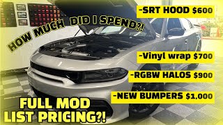 How Much MONEY Ive SPENT On My 2019 DODGE CHARGER SXT ALL MODS LISTED WITH PRICES EXPENSIVE [upl. by Fulton]